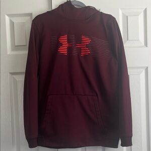 Under Armour Burgundy Hoodie with Red Emblem